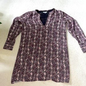 Equipment purple snakeskin shift dress
